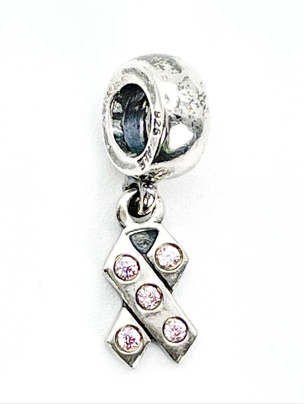 PANDORA Signature Heart October Birthday Filigree Charm Opal Stone